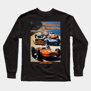 1965 Monaco Grand Prix Racing Poster Long Sleeve T-Shirt